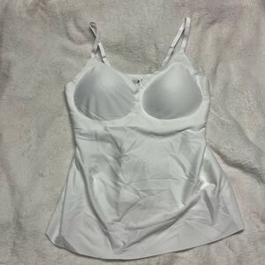 Artdear White Compression Camisole With Built In Bra